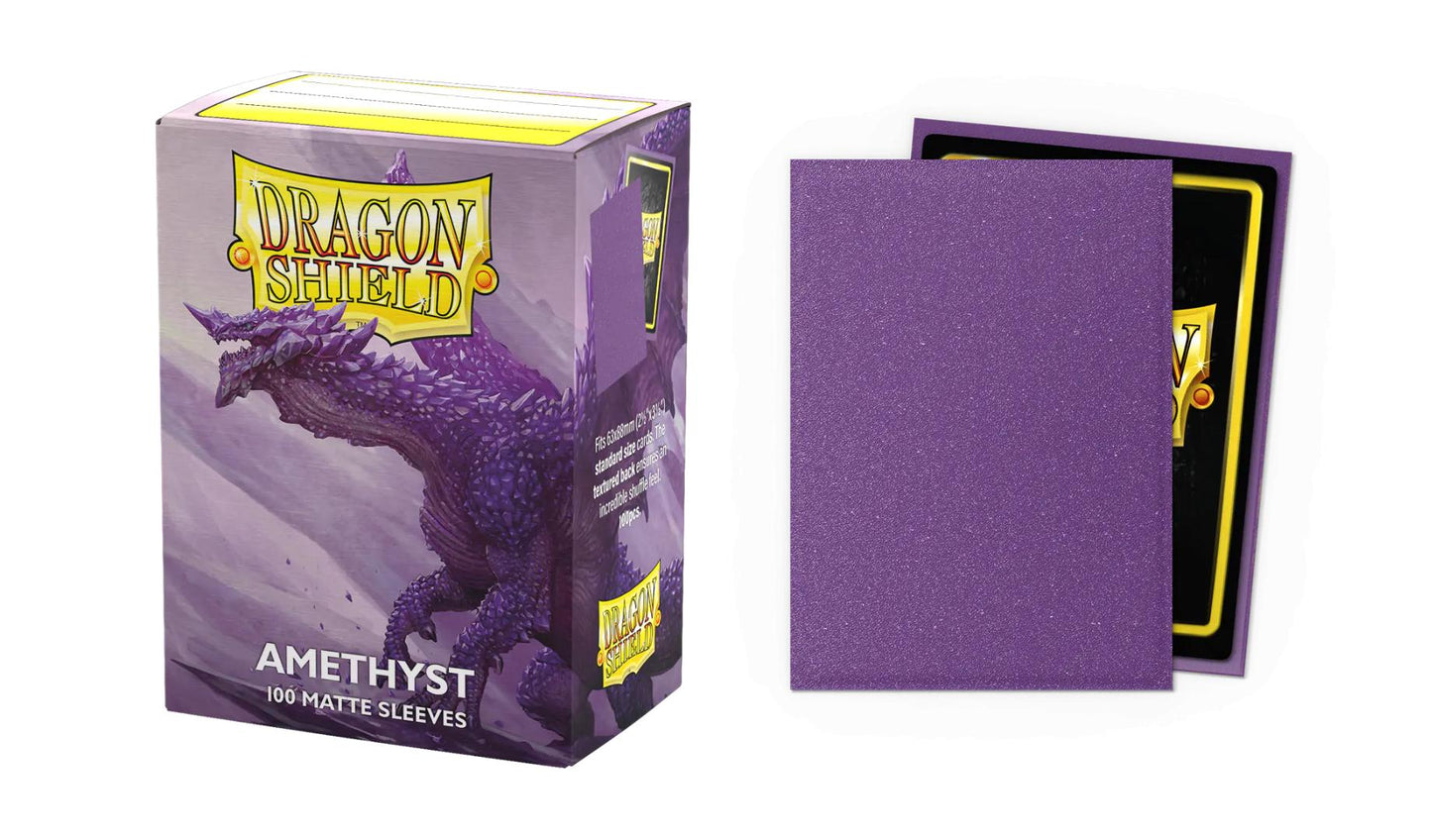 Dragon shield - 100 protege-cartes standard mat sparkle serie - amethyst